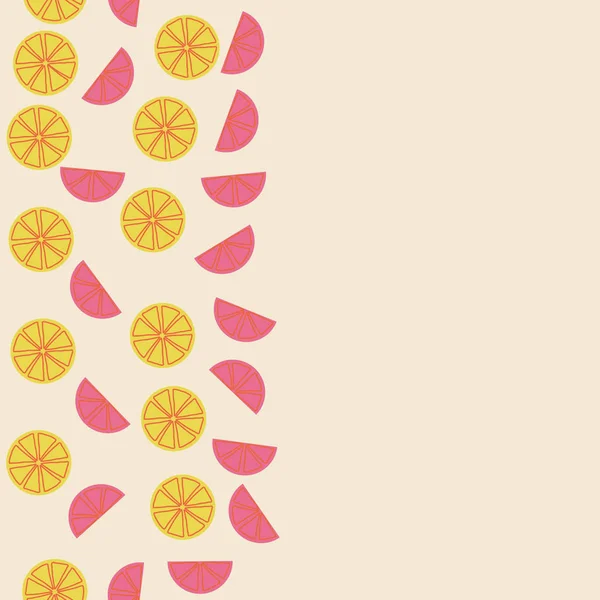 Rodajas Frutas Limón Sobre Fondo Colorido Espacio Para Copiar — Vector de stock