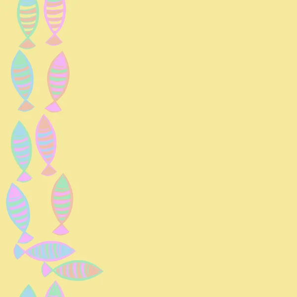 Безшовний Візерунок Абстрактною Каракуловою Рибою — стоковий вектор