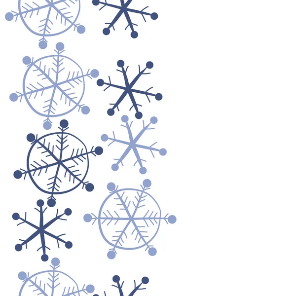 Snowflakes Seamless Pattern Winter Theme Vector Illustration — Stock Vector