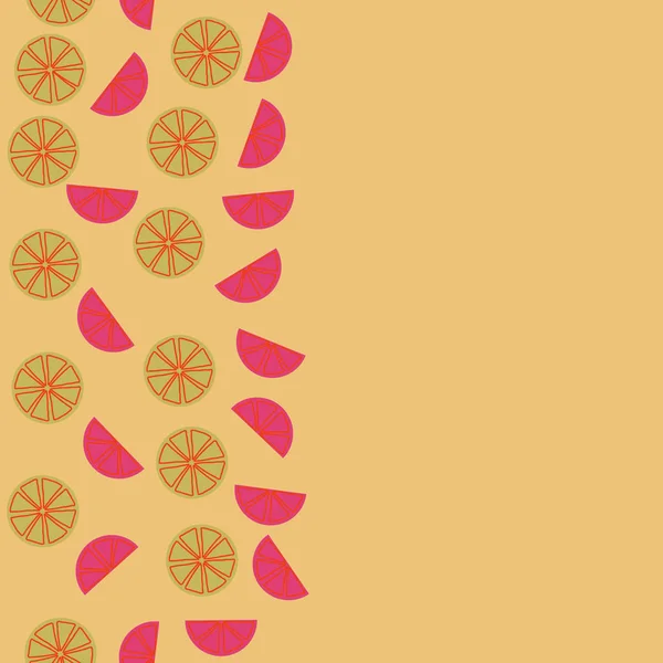 Citronové Ovoce Řezy Barevném Pozadí Místo Kopírování — Stockový vektor