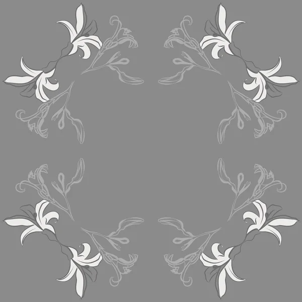 Modèle Sans Couture Cadre Fleurs Abstraites — Image vectorielle