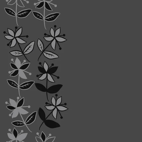 Nahtlose Abstrakte Blumenmuster Mit Blättern — Stockvektor