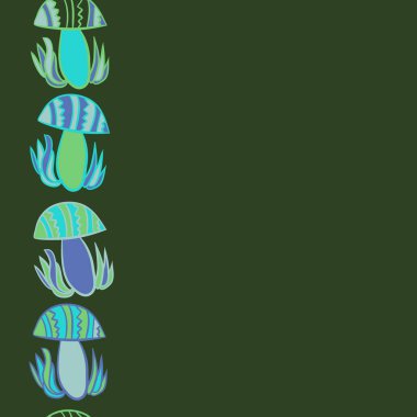 Renkli mantarlar ile dikişsiz soyut desen