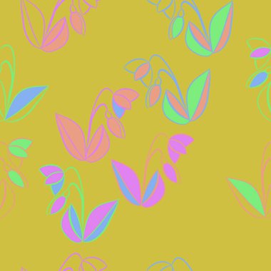 Soyut renkli çiçek seamless modeli