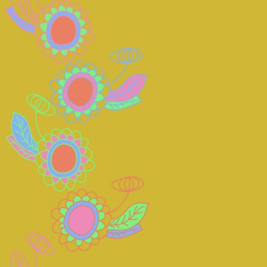 Soyut renkli çiçek seamless modeli