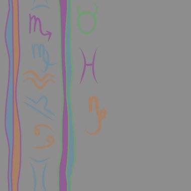 Zodyak işaretleri ile dikişsiz soyut desen, modern astroloji arka plan