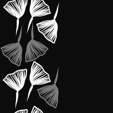 Ginkgo yaprakları ile dikişsiz soyut desen