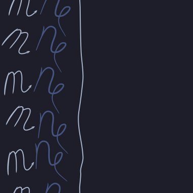 oklarla m ve n harflerinin soyut vektör illüstrasyonu, kopya alanı