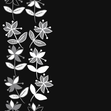 Yaprakları ile dikişsiz soyut çiçek deseni