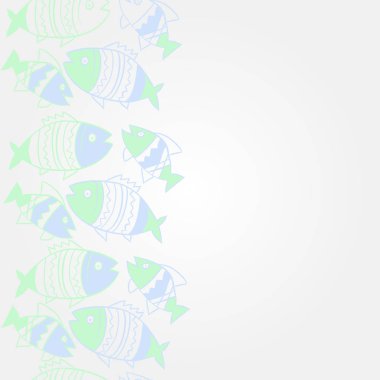 arka planda sevimli balıklar ile yaratıcı desen