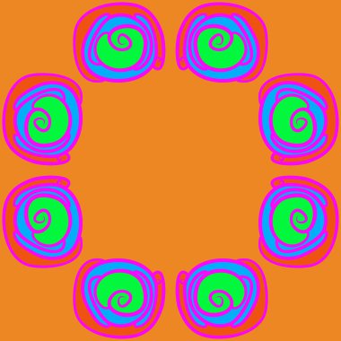 Modern çiçek çerçeve tasarım arka planda soyut yuvarlak çiçek elemanları