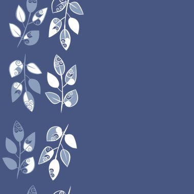 çizgi sanat yaprakları ile kesintisiz etnik desen