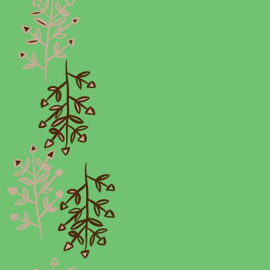 Yapraklarla soyut basit dalların kusursuz deseni