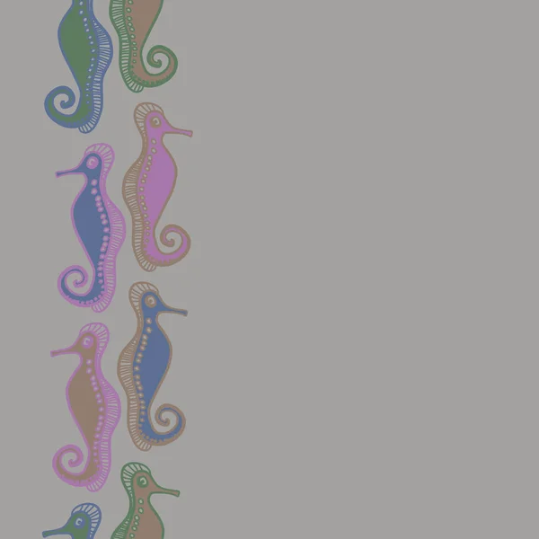 Векторная Иллюстрация Морских Коньков Копировальное Пространство — стоковый вектор