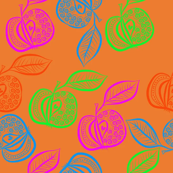 Modèle Abstrait Sans Couture Avec Des Fruits — Image vectorielle