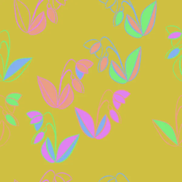 Безшовний Візерунок Абстрактних Барвистих Квітів — стоковий вектор