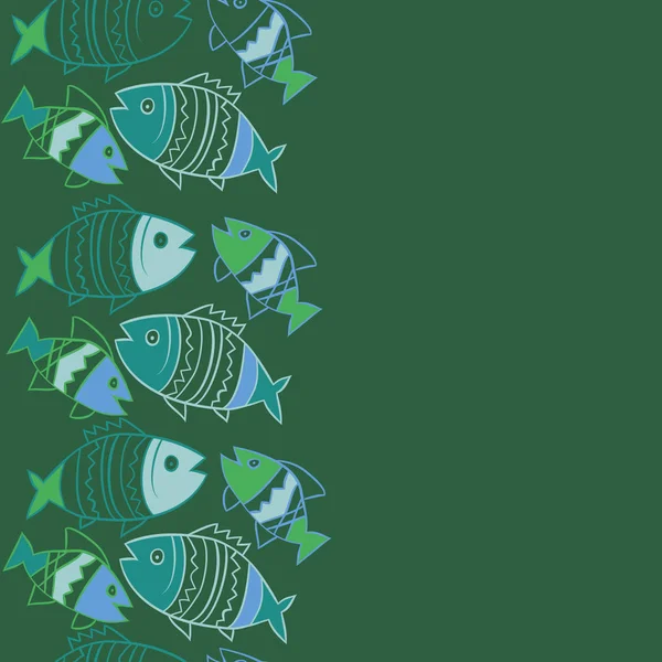 Творческий Узор Милыми Рыбами Заднем Плане — стоковый вектор