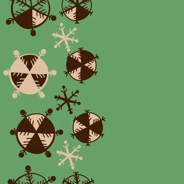 Бесшовный Рисунок Зимнего Мотива Снежинки Каракули — стоковый вектор
