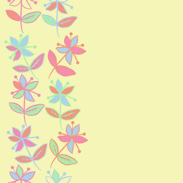 无缝抽象花卉图案与叶子 — 图库矢量图片