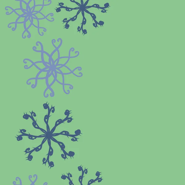 シンプルなカラフルな雪片とシームレスなパターン — ストックベクタ