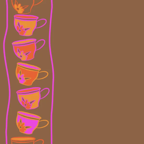 Patrón Sin Costuras Tazas Colores — Vector de stock