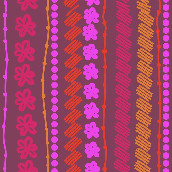 Patrón Sin Costuras Flores Simples Abstractas — Archivo Imágenes Vectoriales