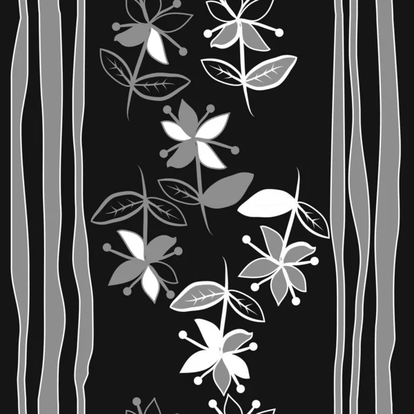 Modèle Floral Abstrait Sans Couture Avec Des Lignes — Image vectorielle