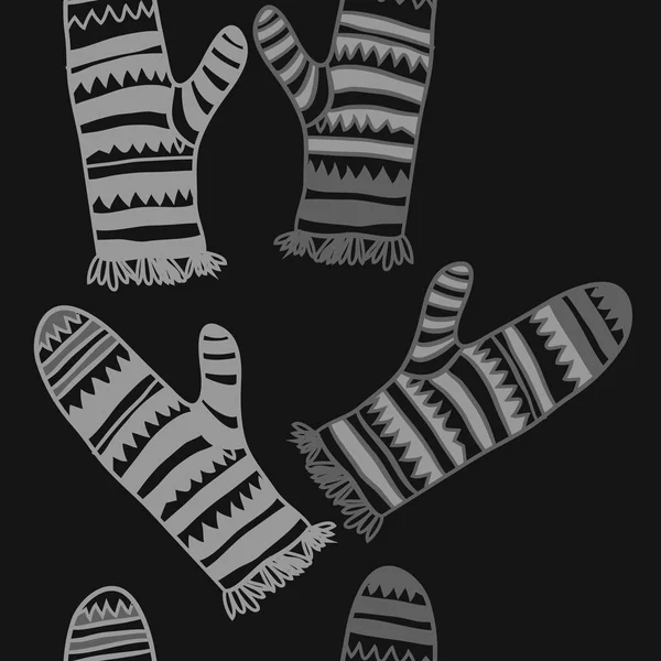 Illustration Vectorielle Grise Moufles — Image vectorielle