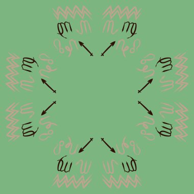 Soyut basit kaligrafi ve okların kusursuz deseni