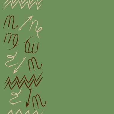 Soyut basit kaligrafi dikişsiz desen