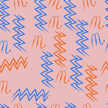 Soyut basit kaligrafi dikişsiz desen