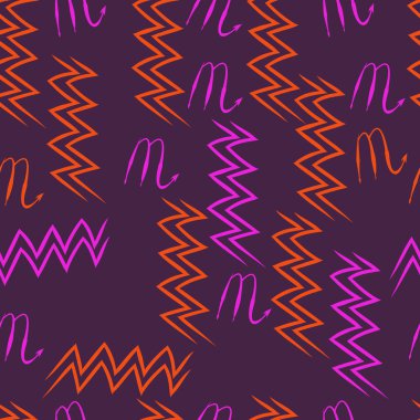 Soyut basit kaligrafi dikişsiz desen