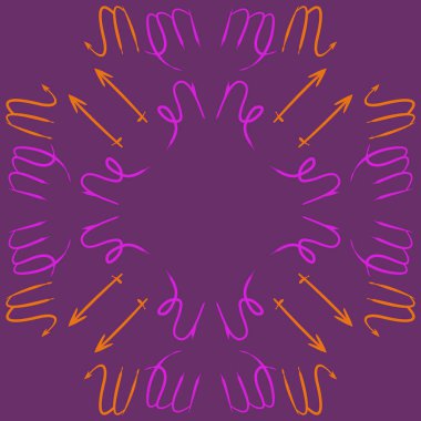 Soyut basit kaligrafi dikişsiz desen