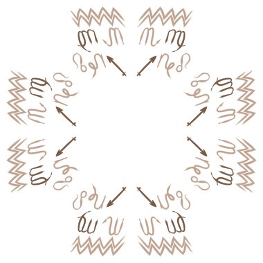 Soyut basit kaligrafi ve okların kusursuz deseni