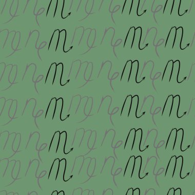 Soyut basit kaligrafi dikişsiz desen