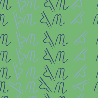 Burçlar, karalamalar, akrep, terazi, kopya alanı deseni. 