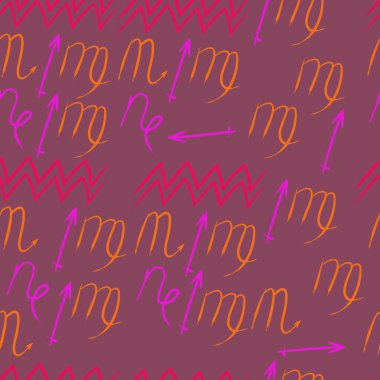 Soyut basit kaligrafi dikişsiz desen