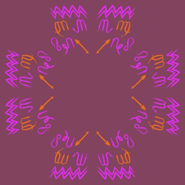 Soyut basit kaligrafi ve okların kusursuz deseni