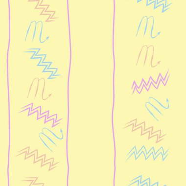 Soyut basit kaligrafi dikişsiz desen