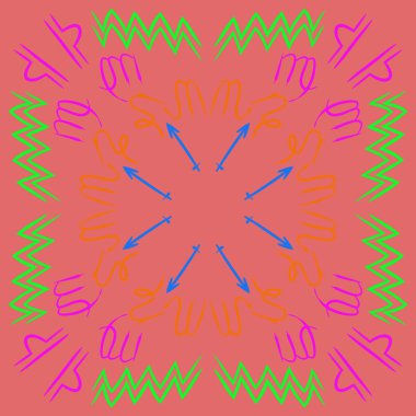 Soyut basit kaligrafi dikişsiz desen