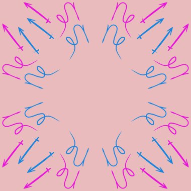 Soyut basit kaligrafi ve okların kusursuz deseni