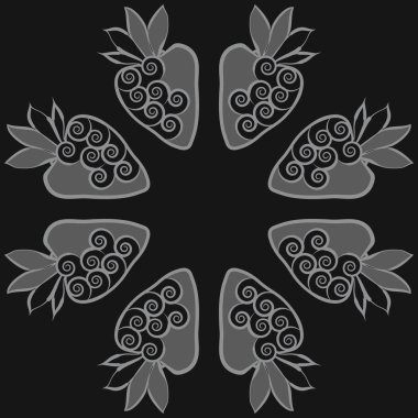 Soyut basit çilek Dikişsiz desen 