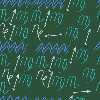 Soyut basit kaligrafi dikişsiz desen