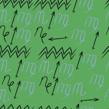 Soyut basit kaligrafi dikişsiz desen