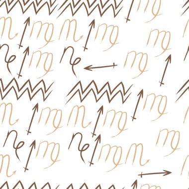 Soyut basit kaligrafi dikişsiz desen