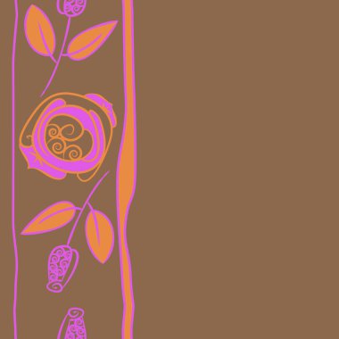 Yaprakları ile soyut basit gül çiçekler Dikişsiz desen