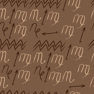 Soyut basit kaligrafi dikişsiz desen