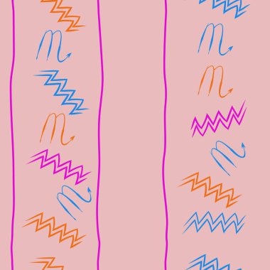 Soyut basit kaligrafi dikişsiz desen