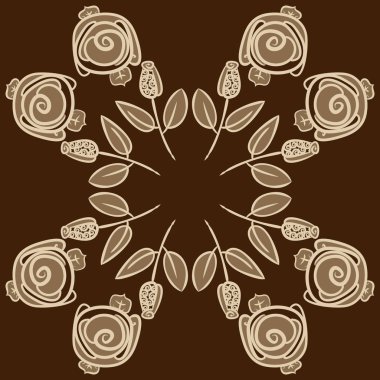 Soyut basit güller ile dikişsiz desen