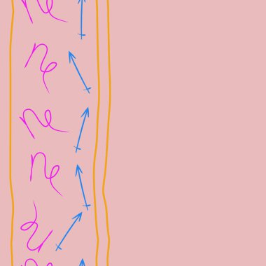 Soyut basit kaligrafi dikişsiz desen